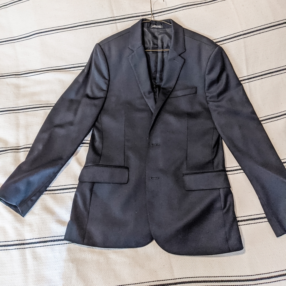 Express Solid Black Modern Tech Suit Jacket - image 5